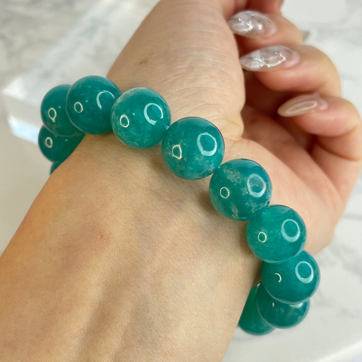 Amazonite Bracelet – 12mm Beads