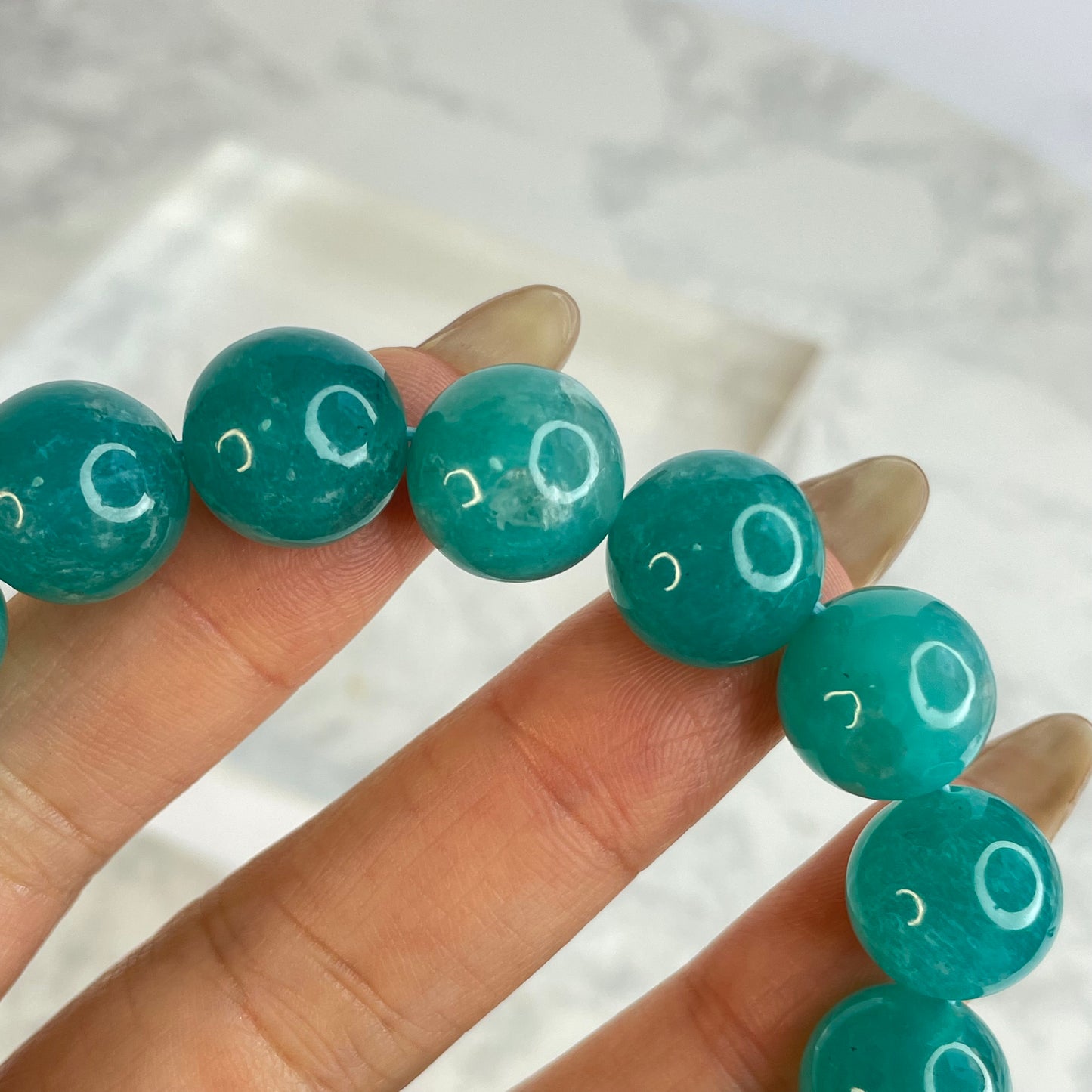 Amazonite Bracelet – 12mm Beads
