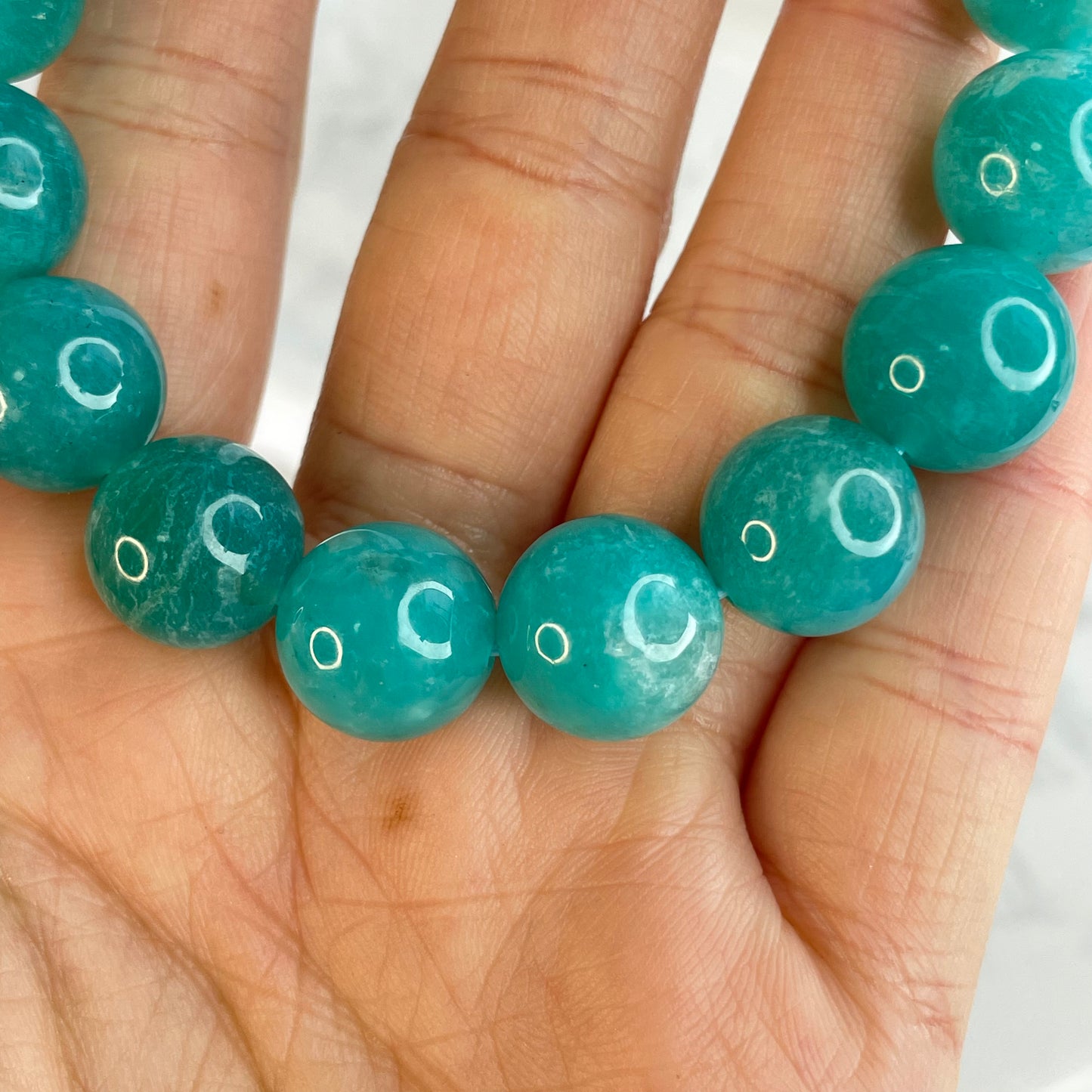 Amazonite Bracelet – 12mm Beads