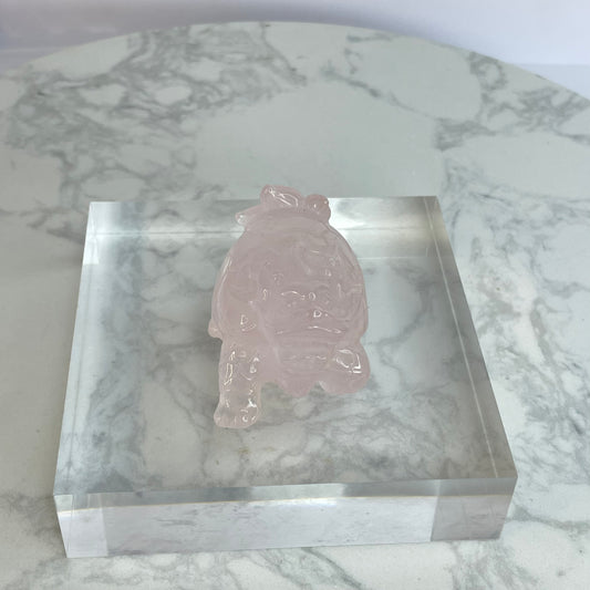 Rose Quartz Dragon Turtle – 36×38×50mm                                     粉晶龍龜擺件 – 36×38×50mm