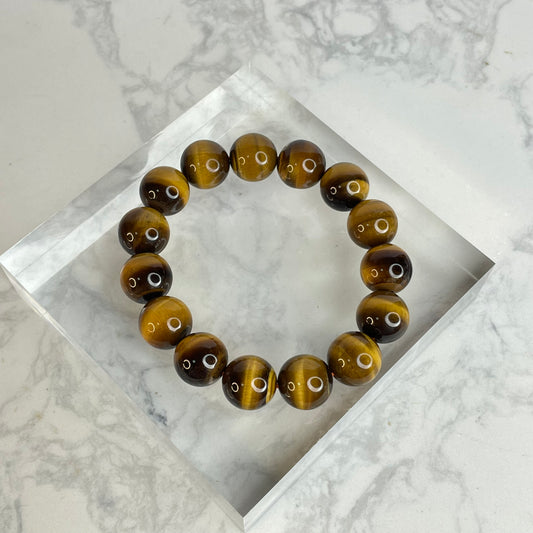 Yellow Tiger’s Eye Bracelet 黃虎眼石手串 – 14mm（South Africa 原產地）