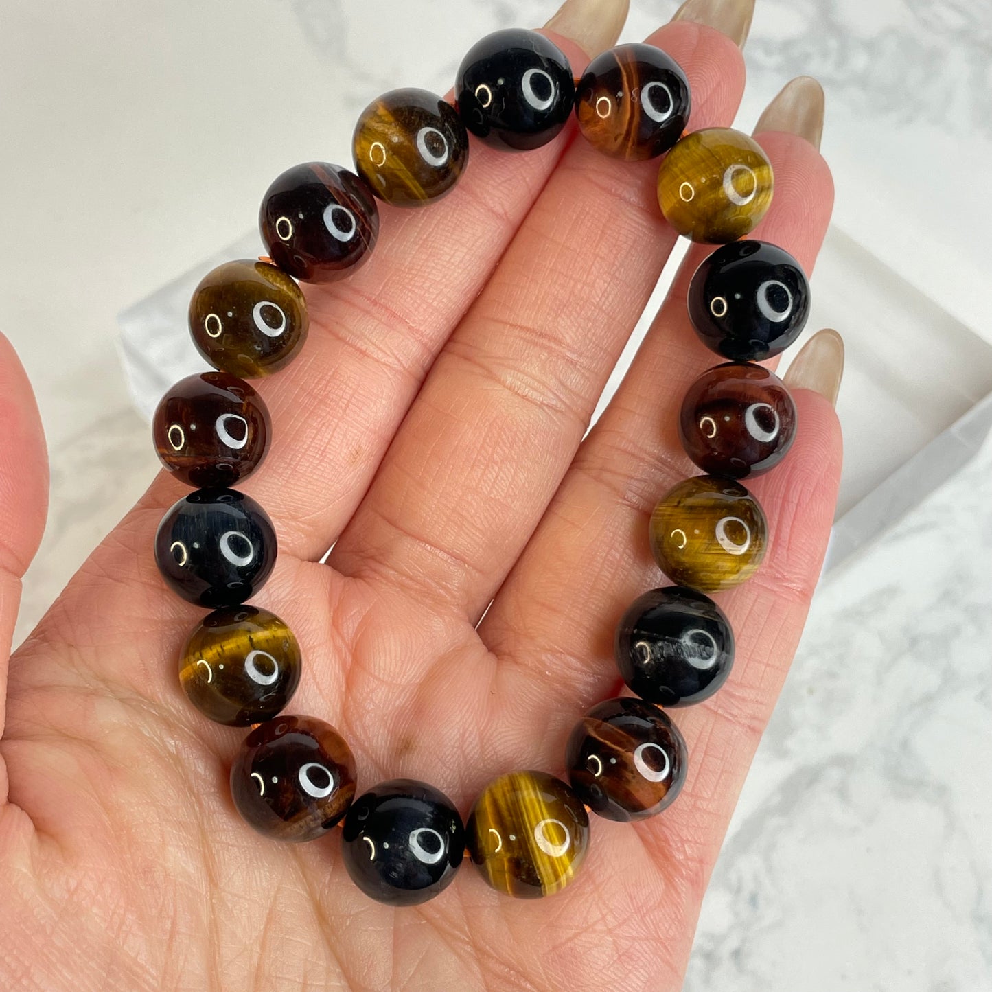 Mixed Tiger’s Eye bracelet 彩虎眼石手串 – 11mm（含天然瑕疵 | 適合17cm手圍）