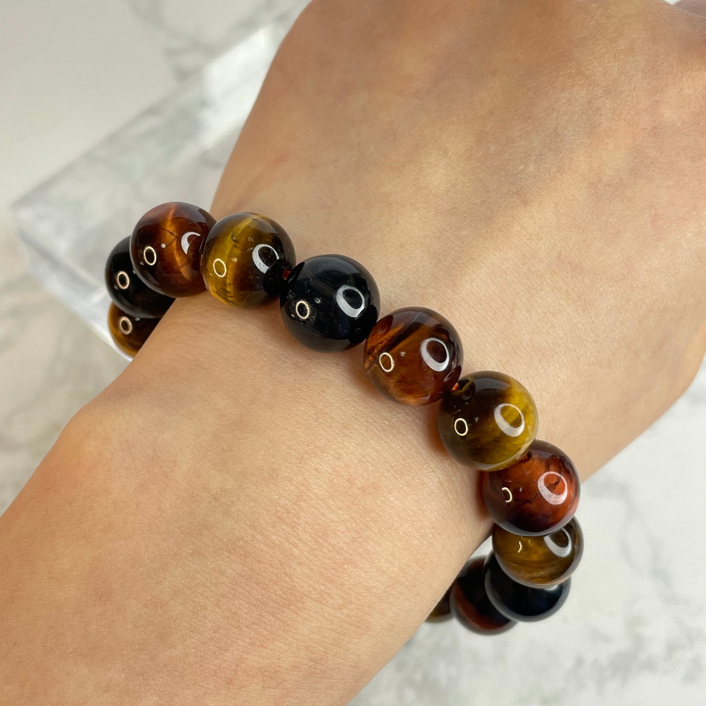 Mixed Tiger’s Eye bracelet 彩虎眼石手串 – 11mm（含天然瑕疵 | 適合17cm手圍）
