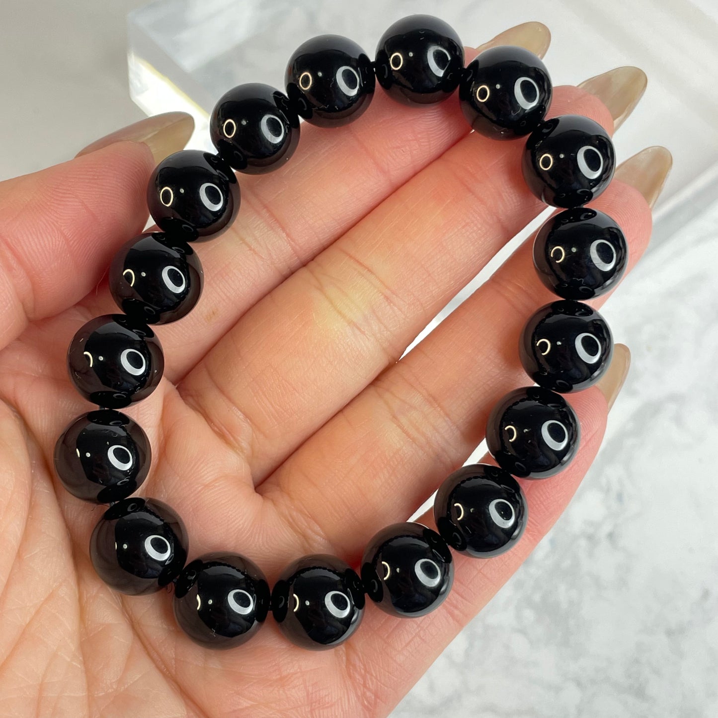 Obsidian Bracelet 黑曜石手串 – 12mm（Mexico 墨西哥）