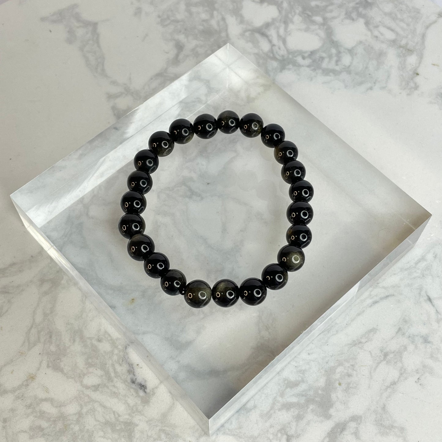 Golden Sheen Obsidian Bracelet 金曜石手串 – 8mm（Mexico 墨西哥）