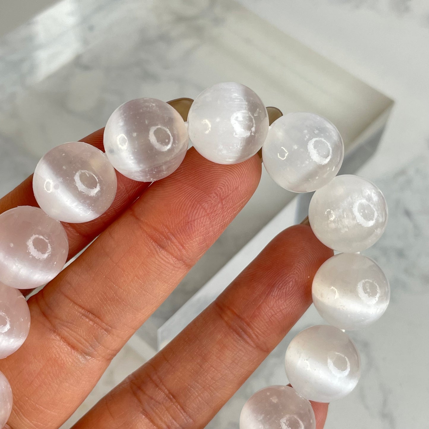 Selenite Bracelet 透石膏手串 – 14mm（Morocco 摩洛哥）