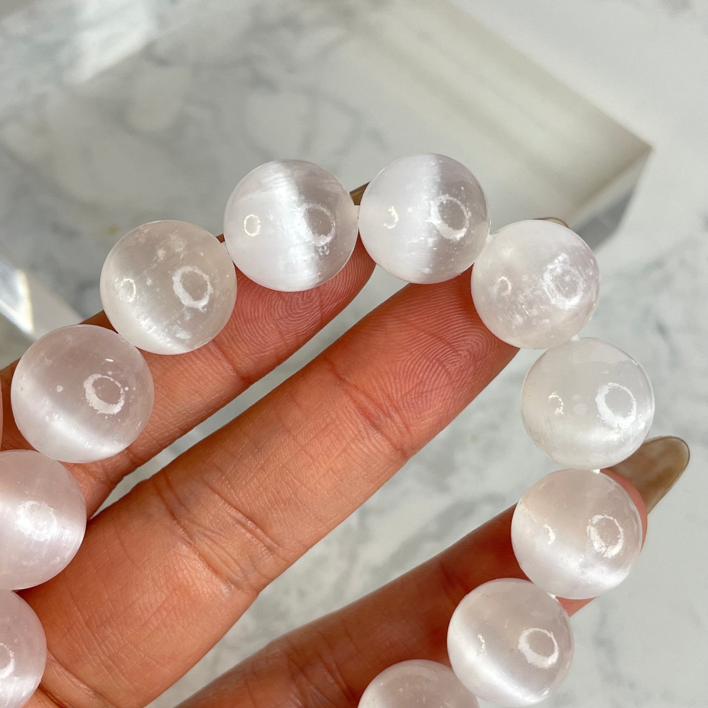 Selenite Bracelet 透石膏手串 – 14mm（Morocco 摩洛哥）