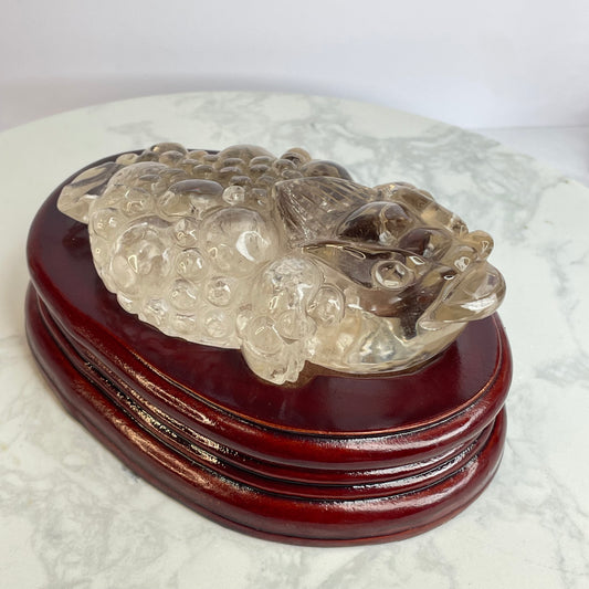 Clear Quartz Three-Legged Toad 白水晶三腳蟾蜍擺件