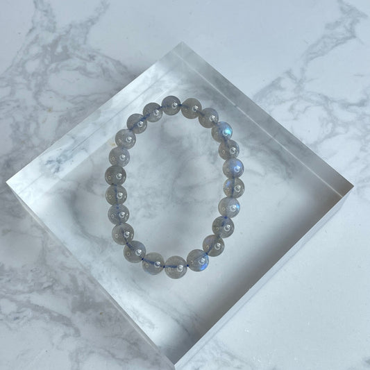 🌑 Labradorite Bracelet 拉長石手串 – 8mm（Madagascar 馬達加斯加）