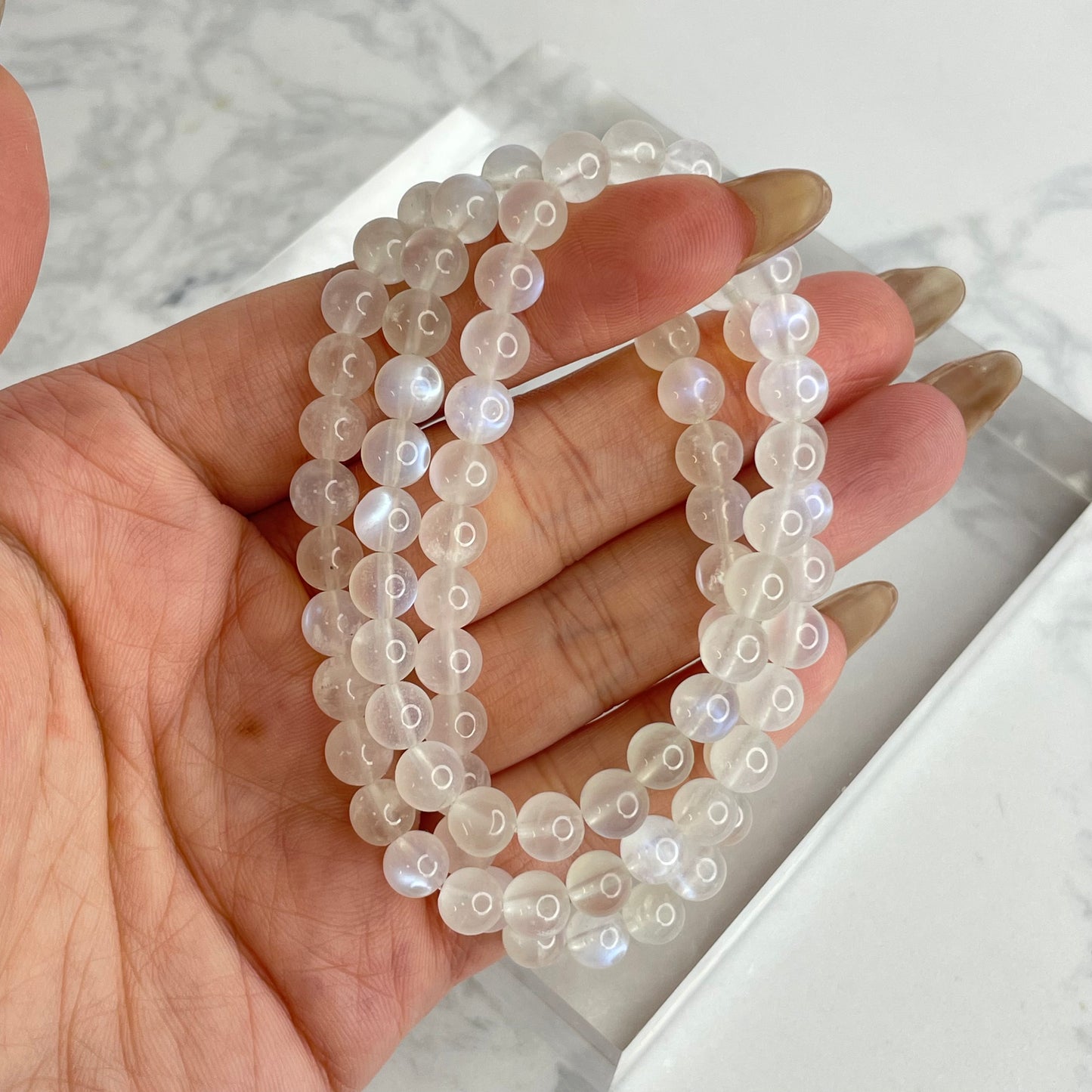 Moonstone Bracelet (Triple Wrap) 月亮石手串 – 6mm（三圈）（India 印度）