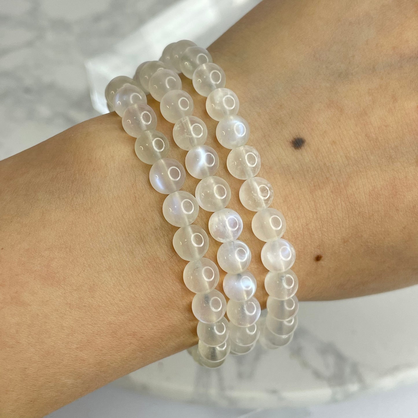 Moonstone Bracelet (Triple Wrap) 月亮石手串 – 6mm（三圈）（India 印度）