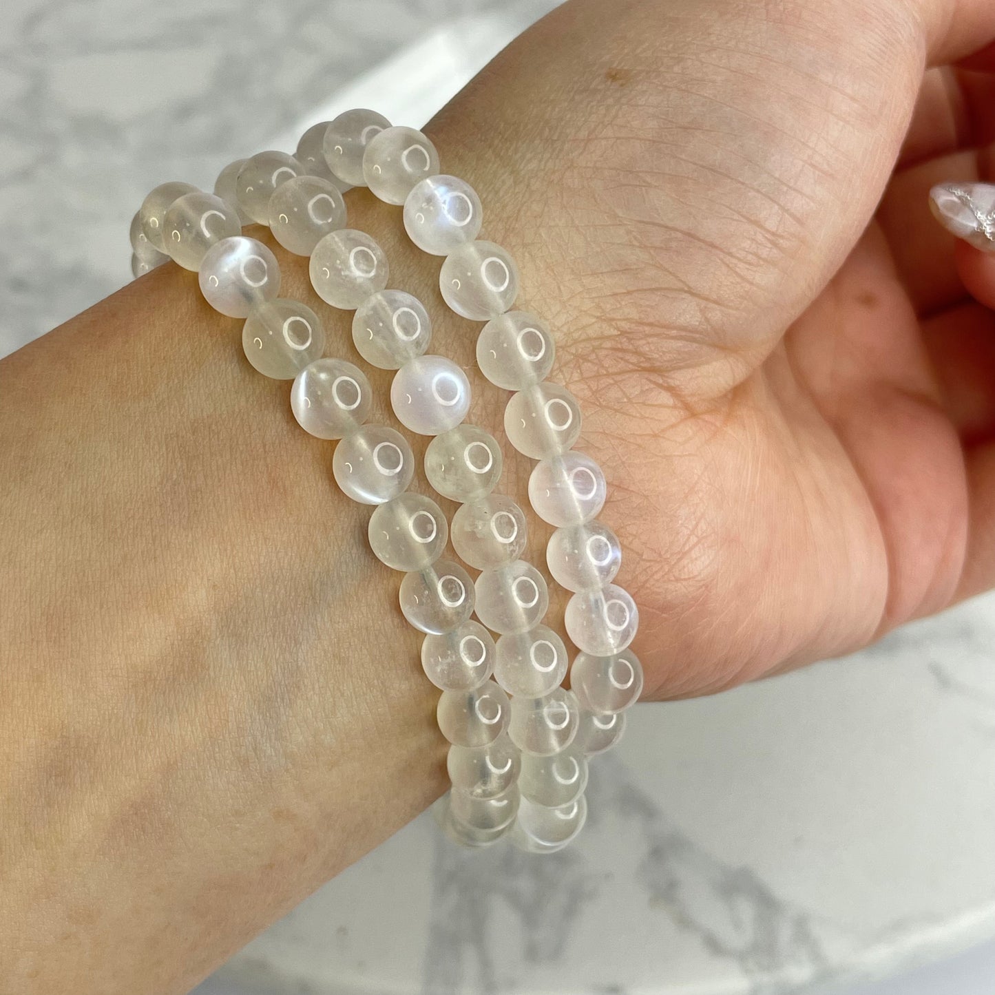 Moonstone Bracelet (Triple Wrap) 月亮石手串 – 6mm（三圈）（India 印度）