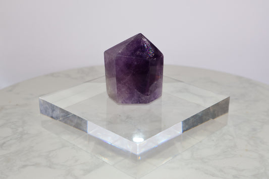 Royal Amethyst Tower No.01 – 98g Six-Sided Polished Crystal from Brazil on Display Base