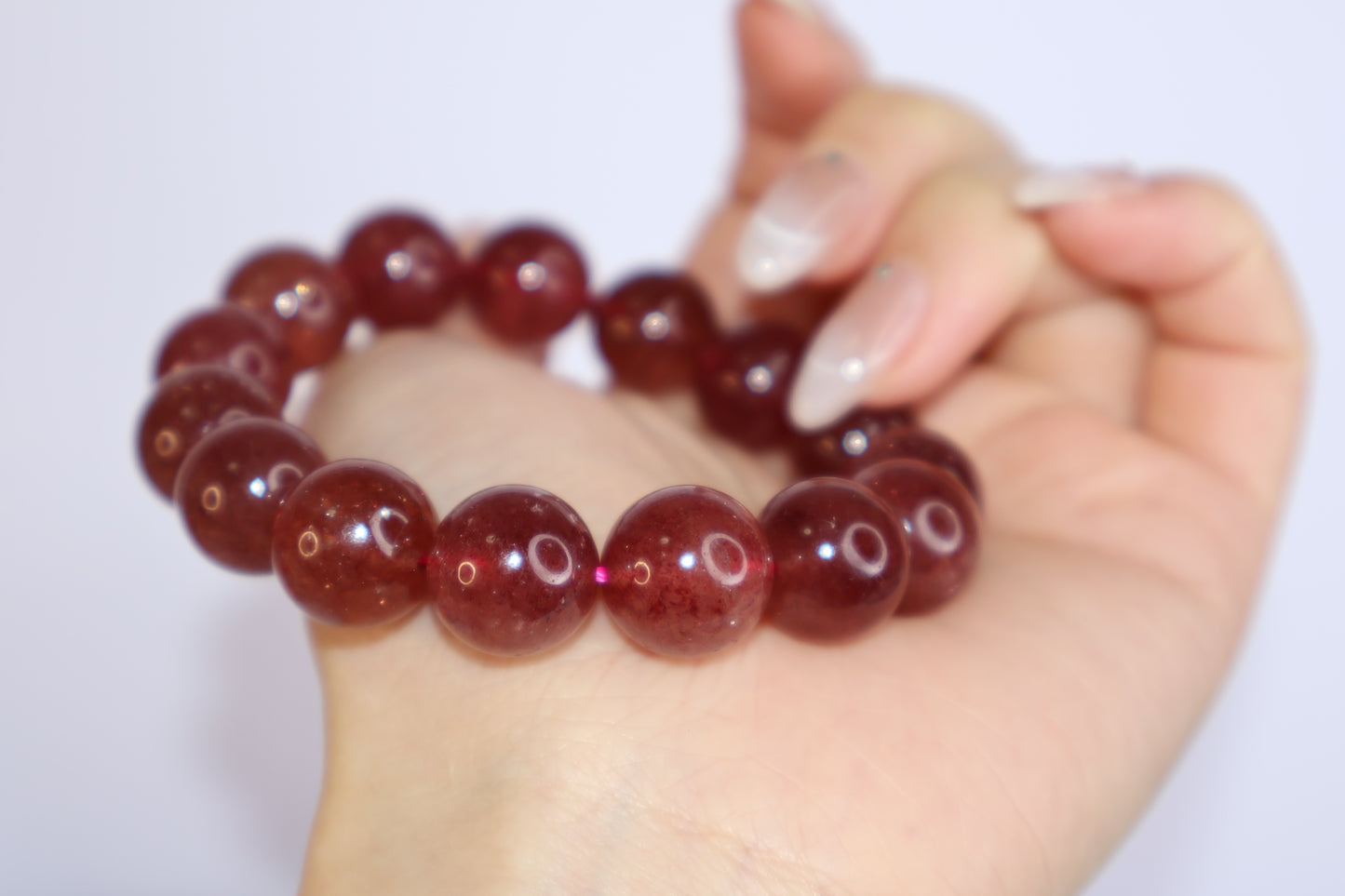 Mystic Berry Strawberry Quartz Bracelet 草莓晶手串 – 13mm/59g（Brazil 巴西）
