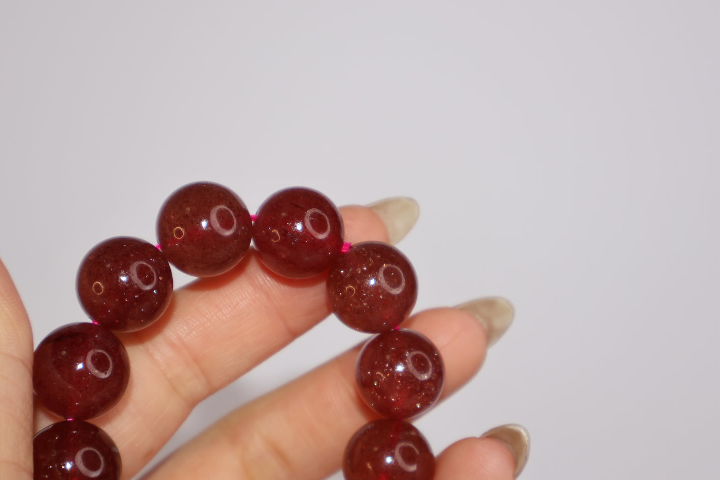 Mystic Berry Strawberry Quartz Bracelet 草莓晶手串 – 13mm/59g（Brazil 巴西）