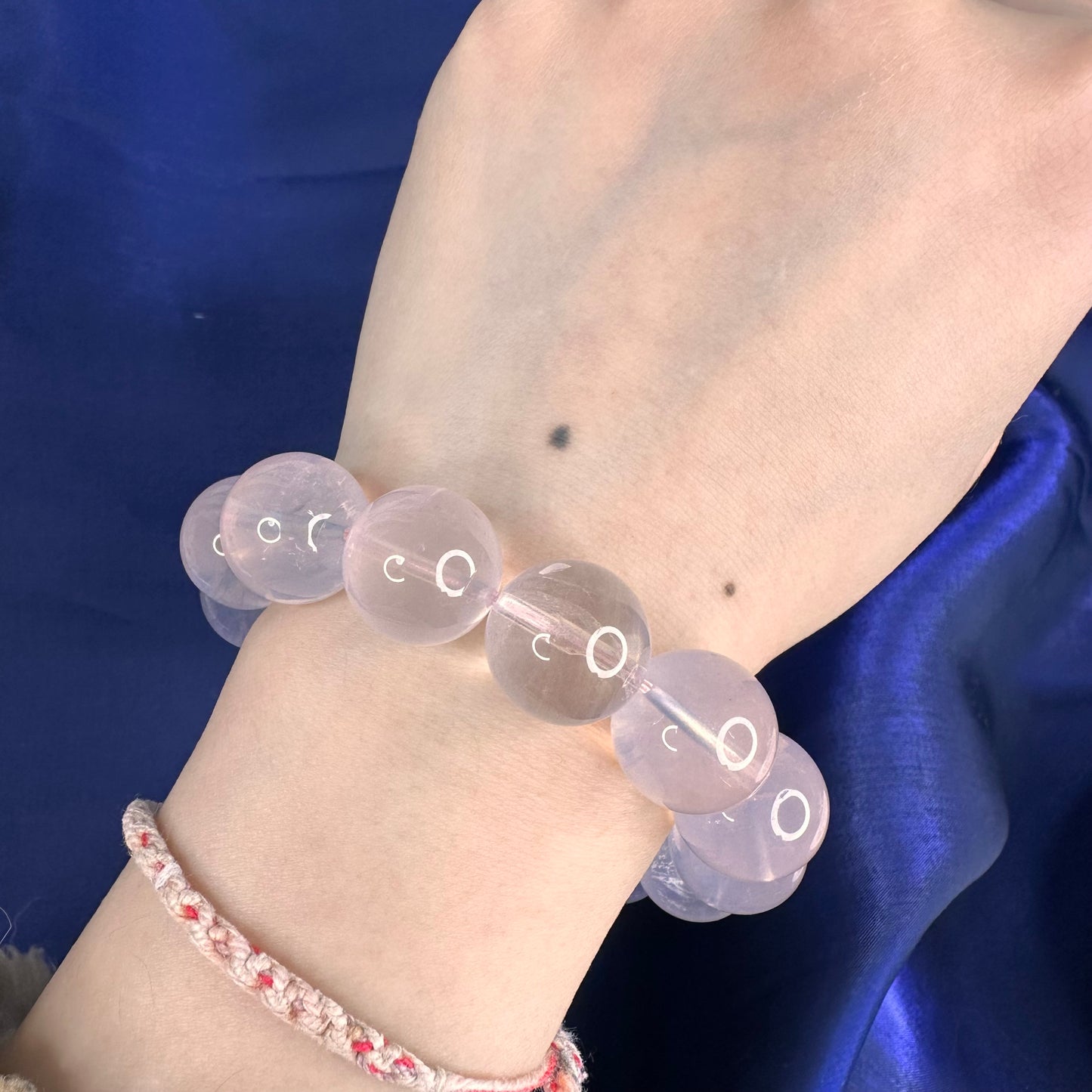 Natural Rose Quartz Bracelet – 15mm Beads | Crystal Healing Jewelry