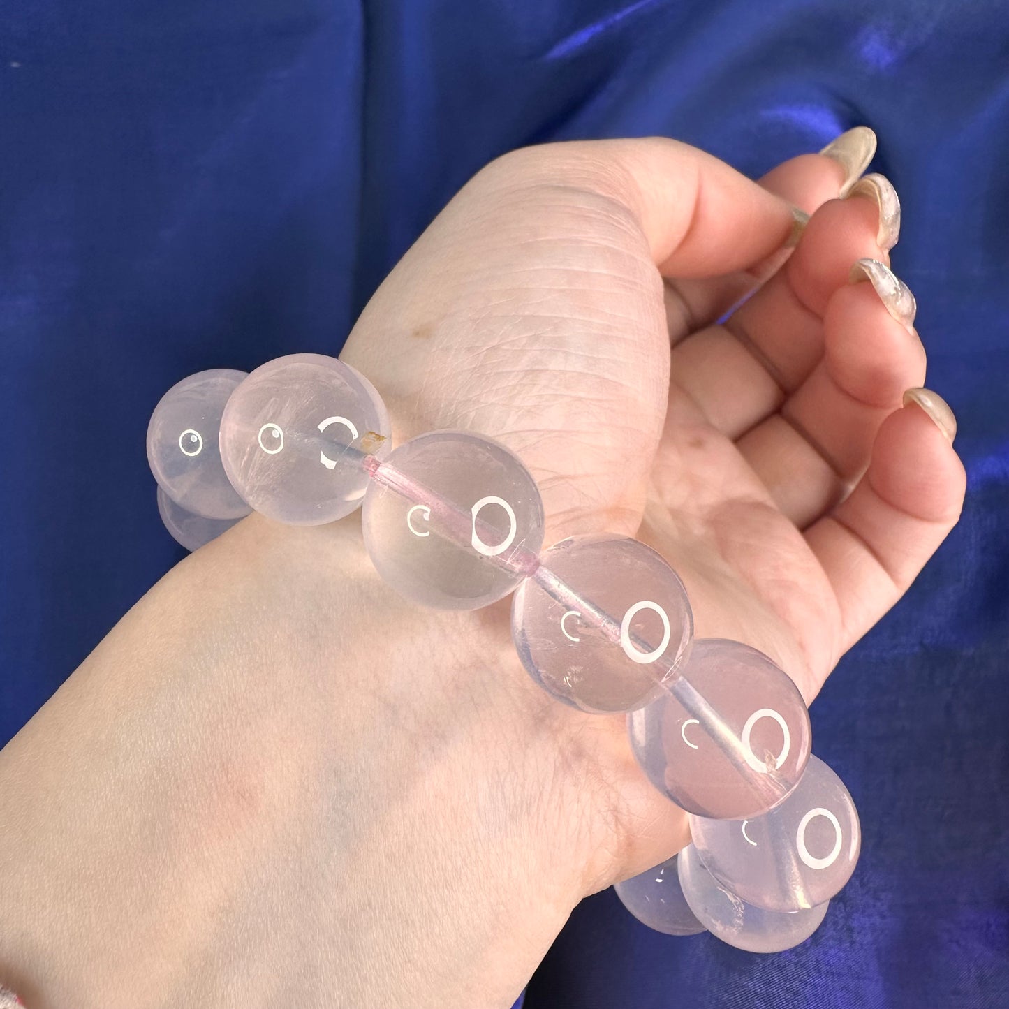 Natural Rose Quartz Bracelet – 15mm Beads | Crystal Healing Jewelry
